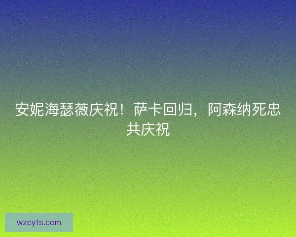 安妮海瑟薇庆祝！萨卡回归，阿森纳死忠共庆祝